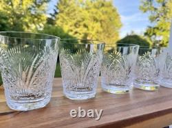 Royal DOULTON Crystal Heritage Cut Double Old Fashioned Glass 4-1/4 Signed5pc