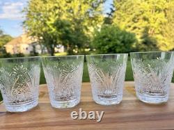 Royal DOULTON Crystal Heritage Cut Double Old Fashioned Glass 4-1/4 Signed5pc
