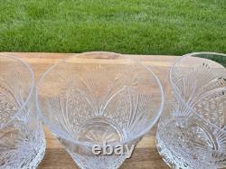 Royal DOULTON Crystal Heritage Cut Double Old Fashioned Glass 4-1/4 Signed5pc