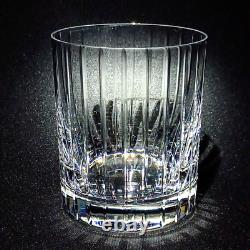 SASAKI ELLESSEE DOUBLE OLD FASHIONED GLASSES, Hand Cut Lead Crystal, 2PC SET