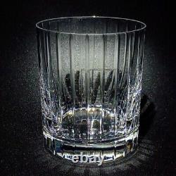 SASAKI ELLESSEE DOUBLE OLD FASHIONED GLASSES, Hand Cut Lead Crystal, Japan, 4PCS