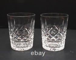 SET 2 Waterford Crystal Lismore DOF Double Old Fashioned Glasses Tumblers Pair