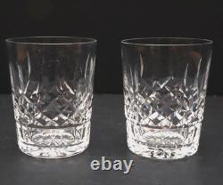 SET 2 Waterford Crystal Lismore DOF Double Old Fashioned Glasses Tumblers Pair