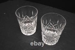 SET 2 Waterford Crystal Lismore DOF Double Old Fashioned Glasses Tumblers Pair