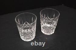 SET 2 Waterford Crystal Lismore DOF Double Old Fashioned Glasses Tumblers Pair