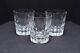 SET 3 Rogaska GALLIA Double Old Fashioned Glass tumbler Crystal Etched 4 tall