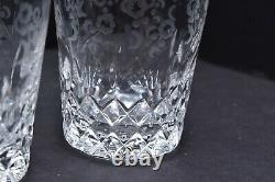 SET 3 Rogaska GALLIA Double Old Fashioned Glass tumbler Crystal Etched 4 tall
