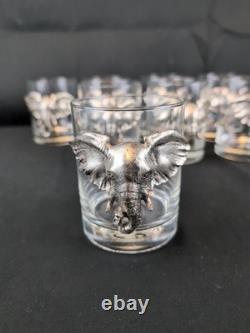 SET 8 Arthur Court Elephant Glasses Whisky Double Old Fashioned Tumblers
