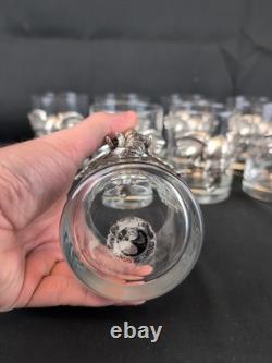 SET 8 Arthur Court Elephant Glasses Whisky Double Old Fashioned Tumblers