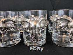 SET 8 Arthur Court Elephant Glasses Whisky Double Old Fashioned Tumblers