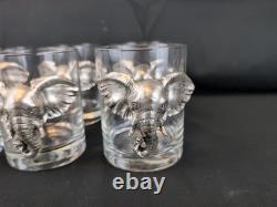 SET 8 Arthur Court Elephant Glasses Whisky Double Old Fashioned Tumblers