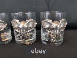 SET 8 Arthur Court Elephant Glasses Whisky Double Old Fashioned Tumblers