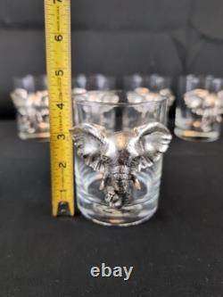 SET 8 Arthur Court Elephant Glasses Whisky Double Old Fashioned Tumblers