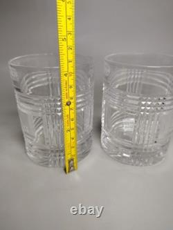SET OF 2 RALPH LAUREN GLEN PLAID Crystal Double Old Fashioned Whiskey Glass
