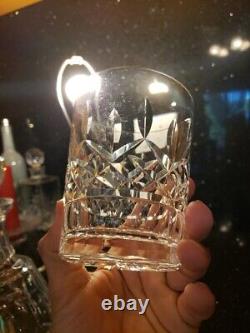 SET OF 2 WATERFORD Crystal LISMORE Double Old Fashioned Glasses Panel Base