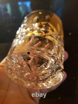 SET OF 2 WATERFORD Crystal LISMORE Double Old Fashioned Glasses Panel Base