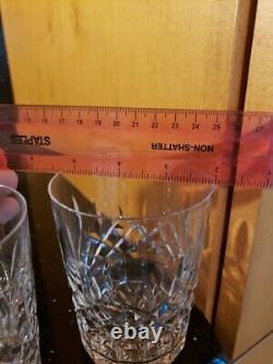 SET OF 2 WATERFORD Crystal LISMORE Double Old Fashioned Glasses Panel Base