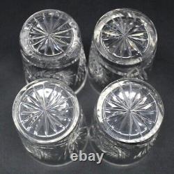 SET OF 4 CUT PINWHEEL AND FAN 4 DOUBLE OLD FASHIONED WHISKEY TUMBLERS 9oz