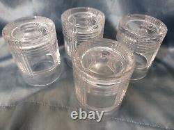 SET OF 4 RALPH LAUREN Lead Crystal GLEN PLAID DOUBLE OLD FASHIONED GLASSES