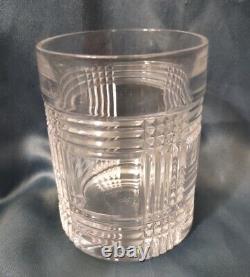 SET OF 4 RALPH LAUREN Lead Crystal GLEN PLAID DOUBLE OLD FASHIONED GLASSES