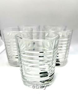 SET OF 5 RALPH LAUREN Lead Crystal METROPOLIS DOUBLE OLD FASHIONED GLASSES