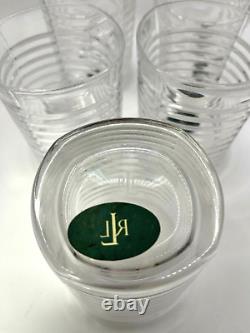 SET OF 5 RALPH LAUREN Lead Crystal METROPOLIS DOUBLE OLD FASHIONED GLASSES