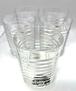 SET OF 5 RALPH LAUREN Lead Crystal METROPOLIS DOUBLE OLD FASHIONED GLASSES