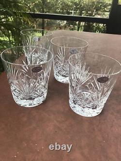 SET Of 4 RICHMOND CRYSTAL 4 DOUBLE OLD FASHIONED by ROGASKA YUGOSLAVIA MINT