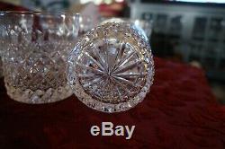 SET Of 6 Vintage Cut Crystal Old Fashioned Double Glasses 3 3/4 Tall 3 Dia