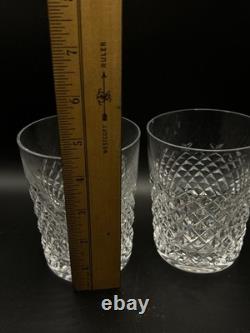 SET of 2 VTG WATERFORD Crystal ALANA Double Old Fashioned Glasses 4 3/8 Tumbler