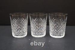 SET of 3 VTG WATERFORD Crystal ALANA Double Old Fashioned Glasses 4 3/8 Tumbler