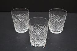 SET of 3 VTG WATERFORD Crystal ALANA Double Old Fashioned Glasses 4 3/8 Tumbler