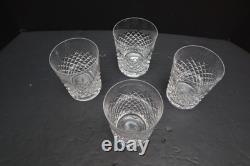 SET of 4 VTG WATERFORD Crystal ALANA Double Old Fashioned Glasses 4 3/8 Tumbler