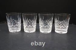 SET of 4 Waterford Crystal Lismore VTG DOF Double Old Fashioned Glasses Tumblers