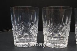 SET of 4 Waterford Crystal Lismore VTG DOF Double Old Fashioned Glasses Tumblers