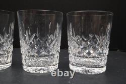 SET of 4 Waterford Crystal Lismore VTG DOF Double Old Fashioned Glasses Tumblers