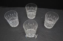 SET of 4 Waterford Crystal Lismore VTG DOF Double Old Fashioned Glasses Tumblers