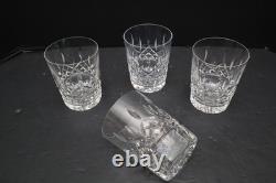 SET of 4 Waterford Crystal Lismore VTG DOF Double Old Fashioned Glasses Tumblers