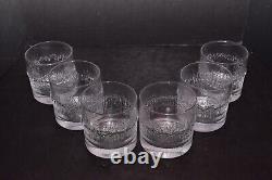 SET of 6 Vtg Mcm Iittala Niva Double Old Fashioned Cocktail Glasses Tumblers DOF