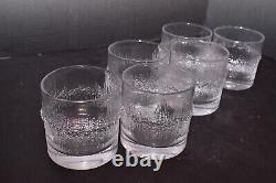 SET of 6 Vtg Mcm Iittala Niva Double Old Fashioned Cocktail Glasses Tumblers DOF