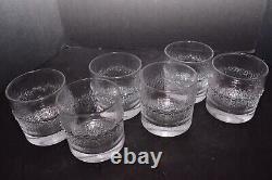 SET of 6 Vtg Mcm Iittala Niva Double Old Fashioned Cocktail Glasses Tumblers DOF