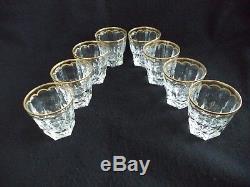 Saint Louis cut crystal Excellence 8 double old fashioned tumblers gold France