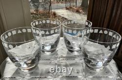 Sasaki Crystal Sengai Double Old Fashioned Whiskey Tumbler (4) Orig In Box Japan
