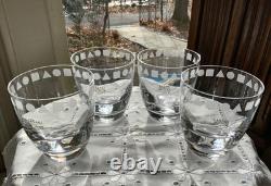 Sasaki Crystal Sengai Double Old Fashioned Whiskey Tumbler (4) Orig In Box Japan