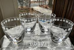 Sasaki Crystal Sengai Double Old Fashioned Whiskey Tumbler (4) Orig In Box Japan