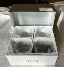 Sasaki Crystal Sengai Double Old Fashioned Whiskey Tumbler (4) Orig In Box Japan