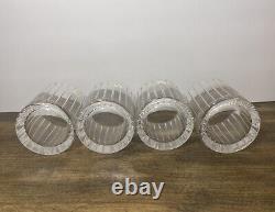 Sasaki Ellessee crystal double old fashioned rocks glasses set of 4 with labels