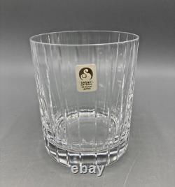 Sasaki Ellessee crystal double old fashioned rocks glasses set of 4 with labels