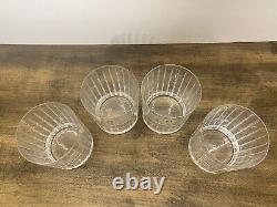 Sasaki Ellessee crystal double old fashioned rocks glasses set of 4 with labels