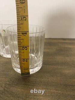 Sasaki Ellessee crystal double old fashioned rocks glasses set of 4 with labels